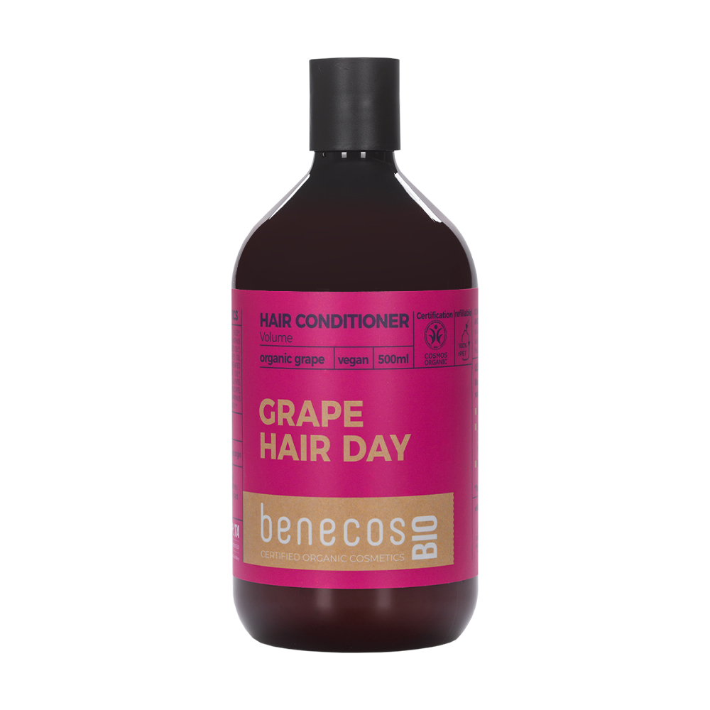 Кондиціонер для об'єму волосся Benecos Bio Grape Hair Day Hair Conditioner з органічним виноградом, 500 мл